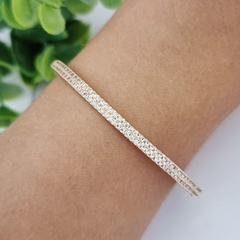 Bracelete duas fileiras de zircônias banhado a ouro 18k