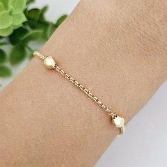 Pulseira bolinhas banhada a ouro 18k