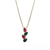 Colar quatro gotas - rosa fucsia e verde esmeralda - banhado a ouro 18k - comprar online