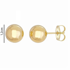 Brinco bola 12mm banhado a ouro 18k - comprar online