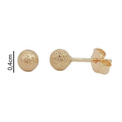 Brinco bola fosca 4mm banhado a ouro 18k - comprar online