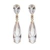 Brinco com duas gota de cristal banhado a ouro 18k