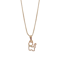 Colar gatinho banhado a ouro 18k