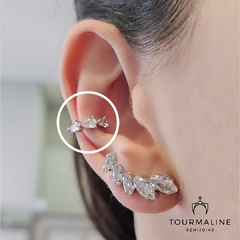 Piercing falso com três gotas de zircônia banhado em ródio branco - comprar online