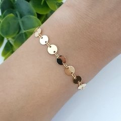 Pulseira de chapinha banhada a ouro 18k