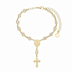 Pulseira terço banhada a ouro 18k - comprar online