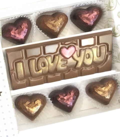 I Love You! & Corazones facetados - comprar online