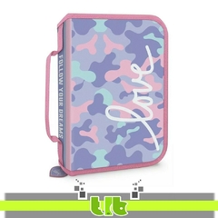 CARTUCHERA 1 CIERRE PLEGABLE CAMUFLADA LOVE