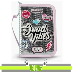 CARTUCHERA 1 CIERRE PLEGABLE FOOTY GOOD VIBES F21024