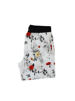 Short Estampado Camaleão Urbano Casual Floral Branco - loja online