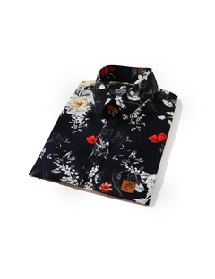 Camisa Estampada Camaleão Urbano Floral Rosas Azul na internet