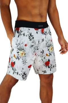 Short Estampado Camaleão Urbano Casual Floral Branco na internet