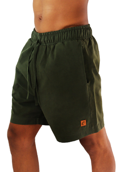 Bermuda Walkshort Camaleão Urbano Linho Verde Escuro - loja online