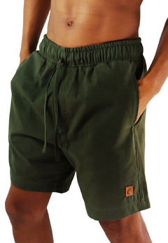 Bermuda Walkshort Camaleão Urbano Linho Verde Escuro - comprar online