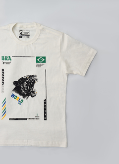 Camiseta Estampada Camaleão Urbano World Cup Brazil Onça Offwhite - comprar online