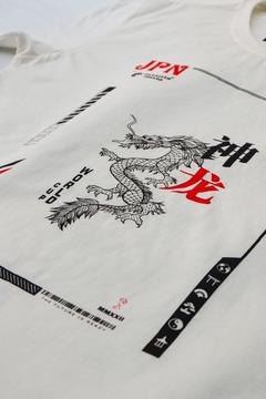Imagem do Camiseta Estampada Camaleão Urbano World Cup Japan Dragon Offwhite