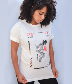 Camiseta Estampada Camaleão Urbano World Cup Japan Dragon Offwhite - Camaleão Urbano