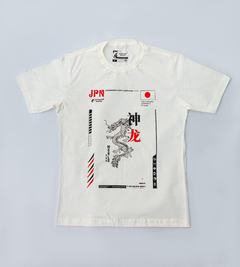 Camiseta Estampada Camaleão Urbano World Cup Japan Dragon Offwhite na internet