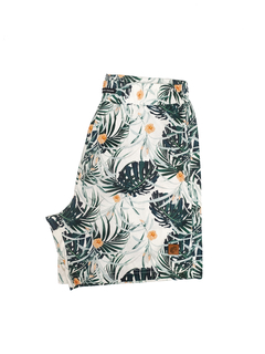 SHORT ESTAMPADO CAMALEÃO URBANO FOLHAGEM BRANCA - comprar online