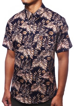 CAMISA ESTAMPADA CAMALEÃO URBANO FOLHAGEM TROPICAL OURO na internet