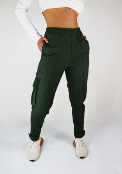 Calça Cargo Sarja Camaleão Urbano Jogger Verde