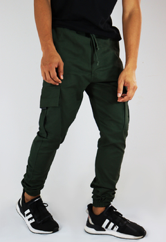 Imagem do Calça Cargo Sarja Bolsos Camaleão Urbano Jogger Verde