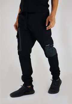 Calça Cargo Advanced Camaleão Urbano Street Wear Preta/Cinza - comprar online