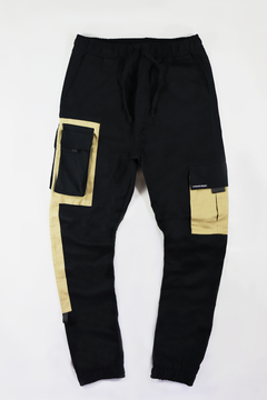 Calça Cargo Advanced Camaleão Urbano Street Wear Preta/Bege