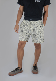 Short Estampado Camaleão Urbano Casual Caveira Exótico - Camaleão Urbano