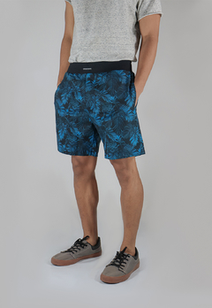 Short Estampado Camaleão Urbano Casual Folhagem Azul - comprar online