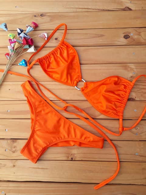 Conjunto Bali Asa Delta Laranja Neon