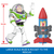 Imagen de Buzz Lightyear original de Toy Story Mattel con cohete y frases en inglés