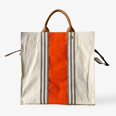 Tote Bag Zíper Pomara - Bege & Laranja - comprar online