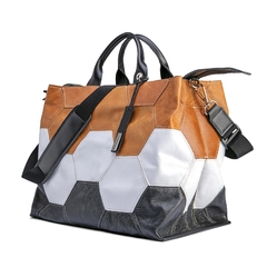 Bolsa Tote Couro Hexagon Grande - Tricolor