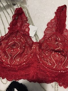 Cropped renda vermelho 