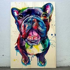 Bulldog em Aquarela - 60x40cm - comprar online