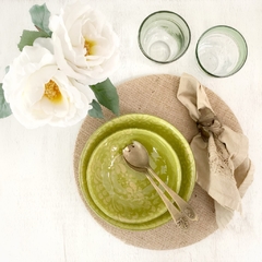 Ensaladera / Bowl PRIMAVERA verde seco + crema - LUA objetos