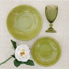 Ensaladera / Bowl PRIMAVERA verde seco + crema - comprar online
