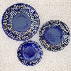 Ensaladera / Bowl PRIMAVERA azul cobalto + crema - comprar online