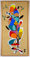 Francisco Baratti - " Árvore Genealógica" - técnica mista sobre tela - medindo 103x52 cm - A.C.I.D