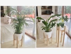 Combo Deco Completo! 2 Pie Portamaceta + 2 Plantas + Macetas - comprar online