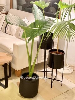 Maceta Gota con planta Negro Blanco - comprar online