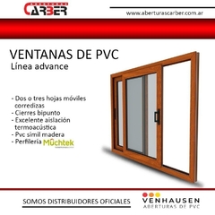 Ventana PVC ADVANCE DVH 4/9/4 de 1,80 x 1,10 Simil Madera (valor DOLAR OFICIAL)