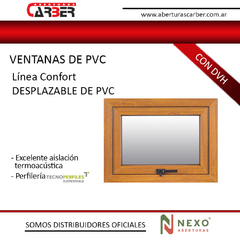 Brazo de Empuje desplazable de PVC Linea SMARTLIFE Simil Madera de 0,60 x 1,10 DVH 4/9/4 VENHAUSEN