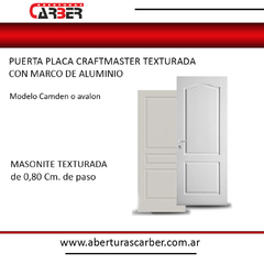 Puerta Placa Texturada 0,80 Modelos Camden/ Avalon Marco ALUMINIO