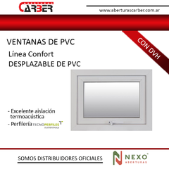 Brazo de Empuje desplazable de PVC Linea confort Blanco de 0,80 x 0,60 DVH 3/9/3