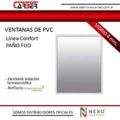 Paño Fijo de PVC Linea SMARTLIFE Blanco de 0,60 x 1,50 VIDRIO SIMPLE 4 MM VENHAUSEN