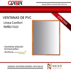 Paño Fijo de PVC Linea SMARTLIFE Simil Madera de 1,80 x 0,90 DVH 4/9/4 VENHAUSEN