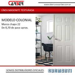 PUERTA PLACA CAMDEM COLONIAL MASONITE TEXTURADA ABERTURAS CARBER