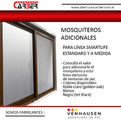 Ventana de PVC Blanco linea SMARTLIFE 2,00 x 2,00 CON DVH SIMIL MADERA MUCHTEK TECNOPERFILES - comprar online